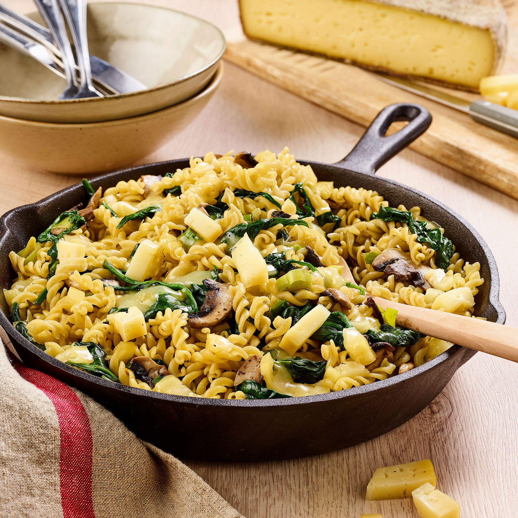 One pot pasta aux légumes et à la Tomme de Savoie