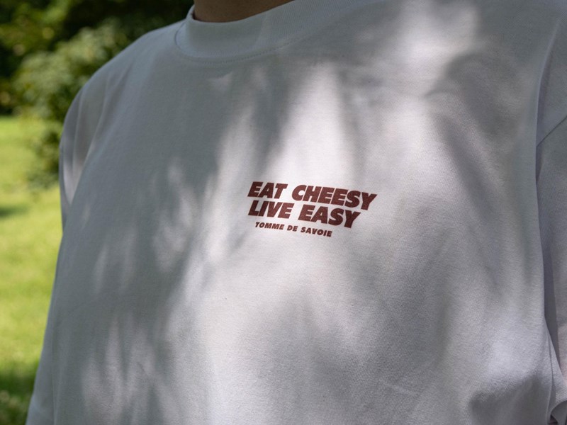 T-shirt unisexe – Collection Eat Cheese Live Easy (XS, Coupe Oversized) - Photo 3