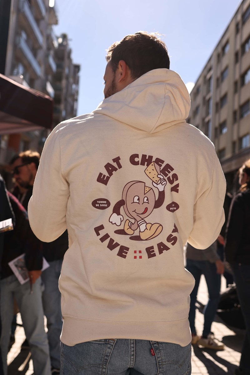 Sweat à capuche Collection Live Easy Eat Cheese