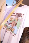 T-shirt unisexe – Collection Live Easy Eat Cheese (XS) - Photo 1