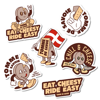 Collection Stickers - Live Easy, Eat Cheesy