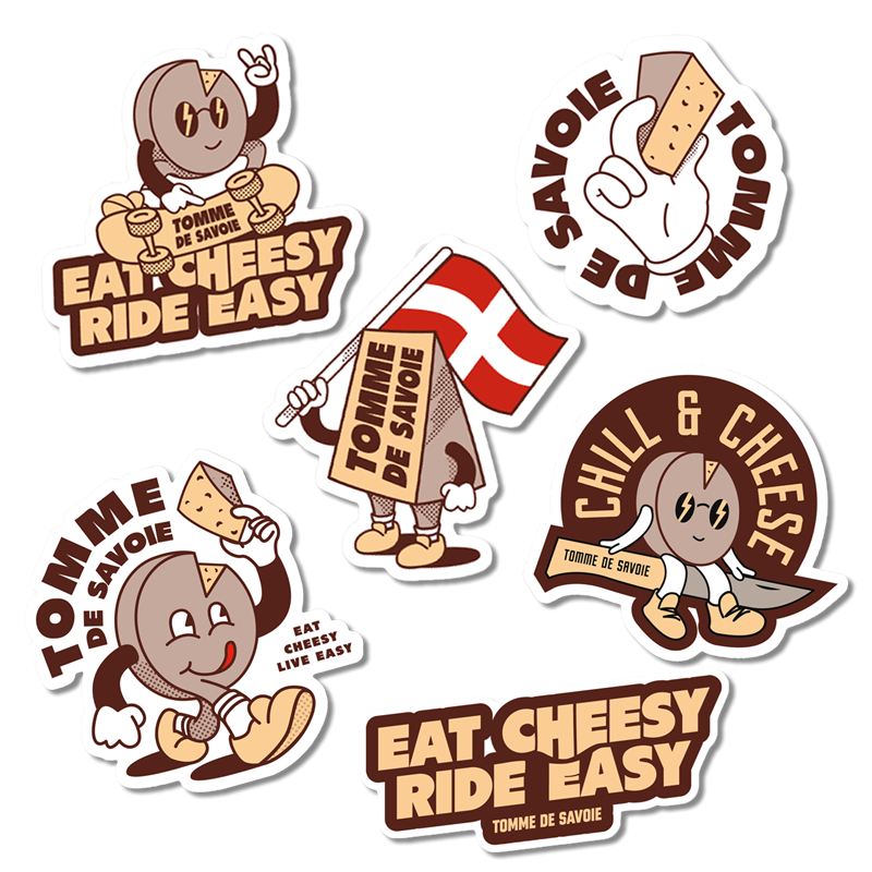 Collection Stickers - Live Easy, Eat Cheesy